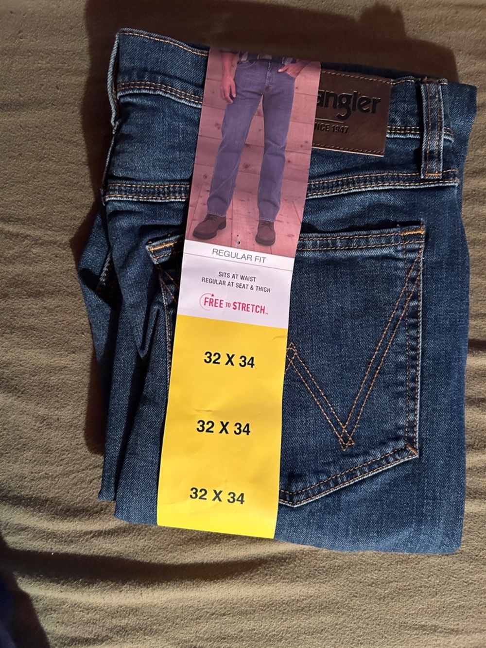Wrangler Regular Fit Blue Denim Jeans 32x34